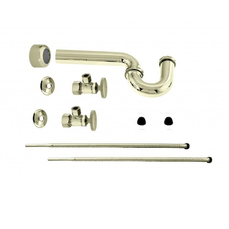 Westbrass Standard Pedestal Lavatory Kit - Round Handles in Polished Brass D1538L-01